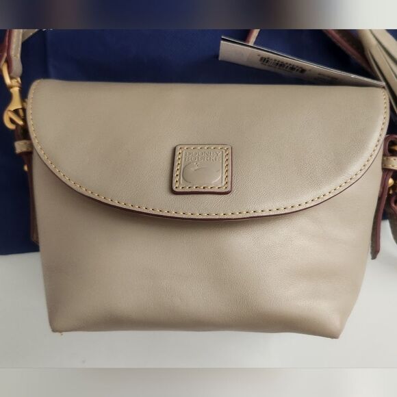 Dooney & Bourke Florentine Saddle Crossbody Bag in Light Taupe - Picture 3 of 8
